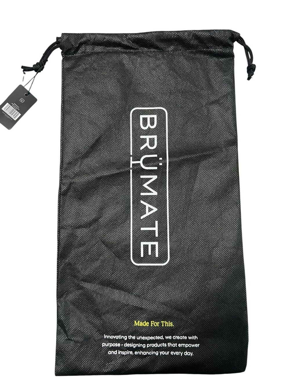 BrüMate Black Drawstring Storage Pouch with Logo